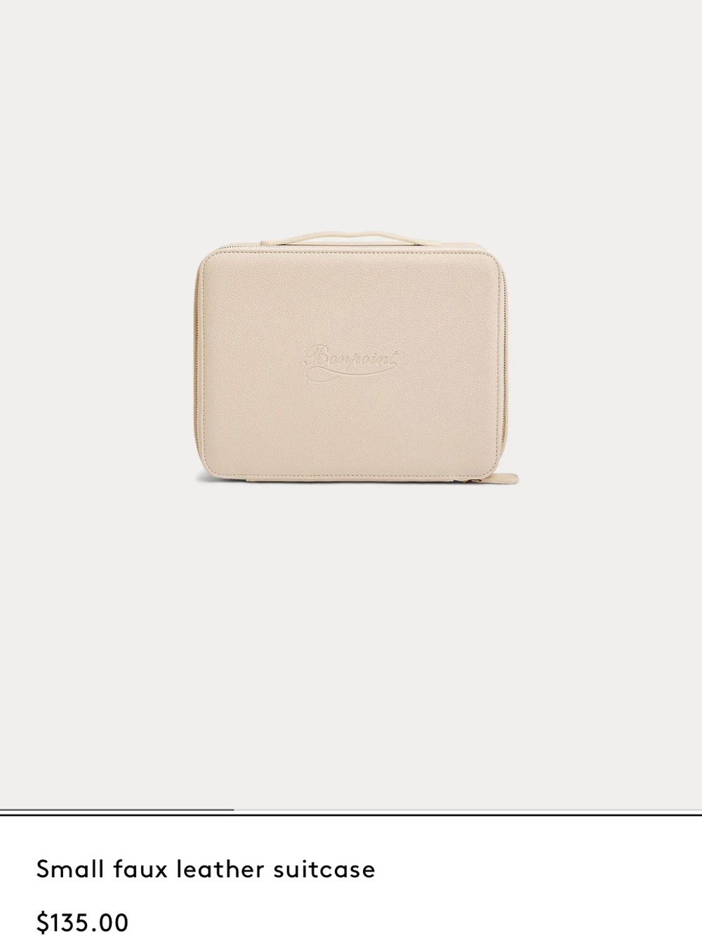 Bonpoint Small Faux Leather Suitcase - Cream NEW